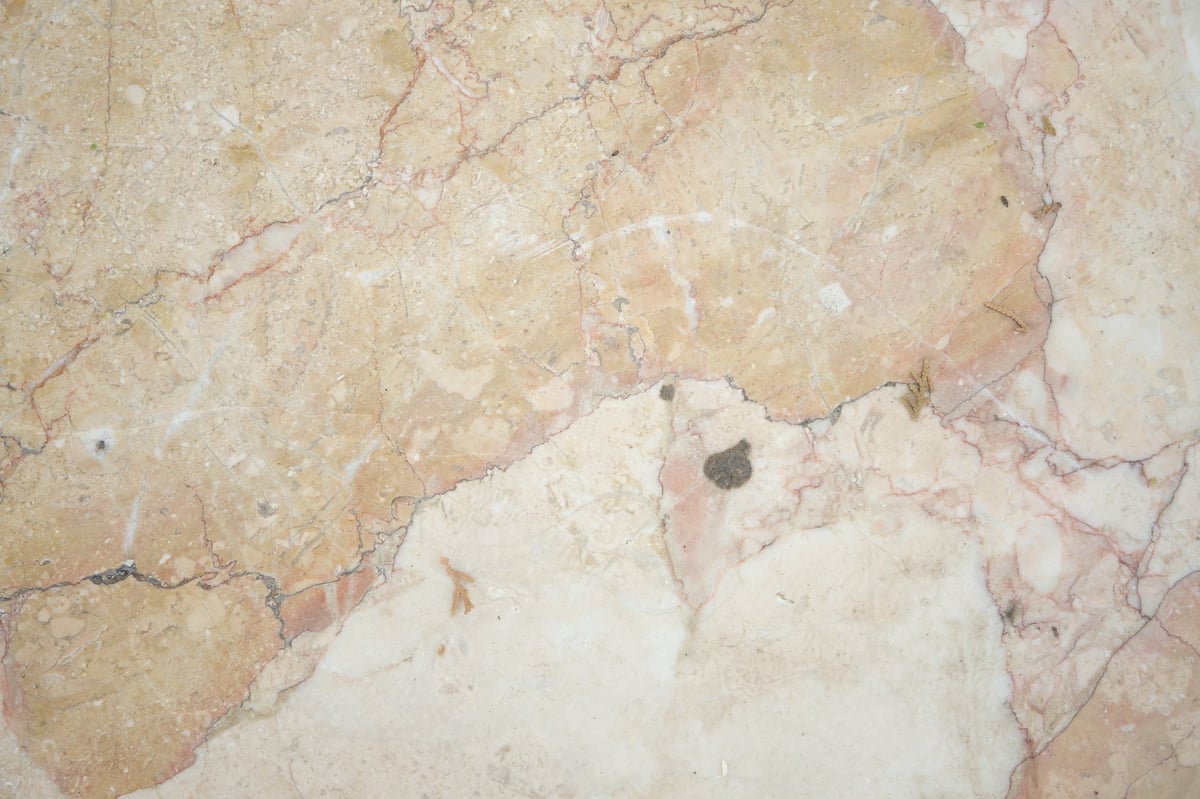 These stunning beige marble tiles beautifully showcase intricate patterns and warm, inviting hues